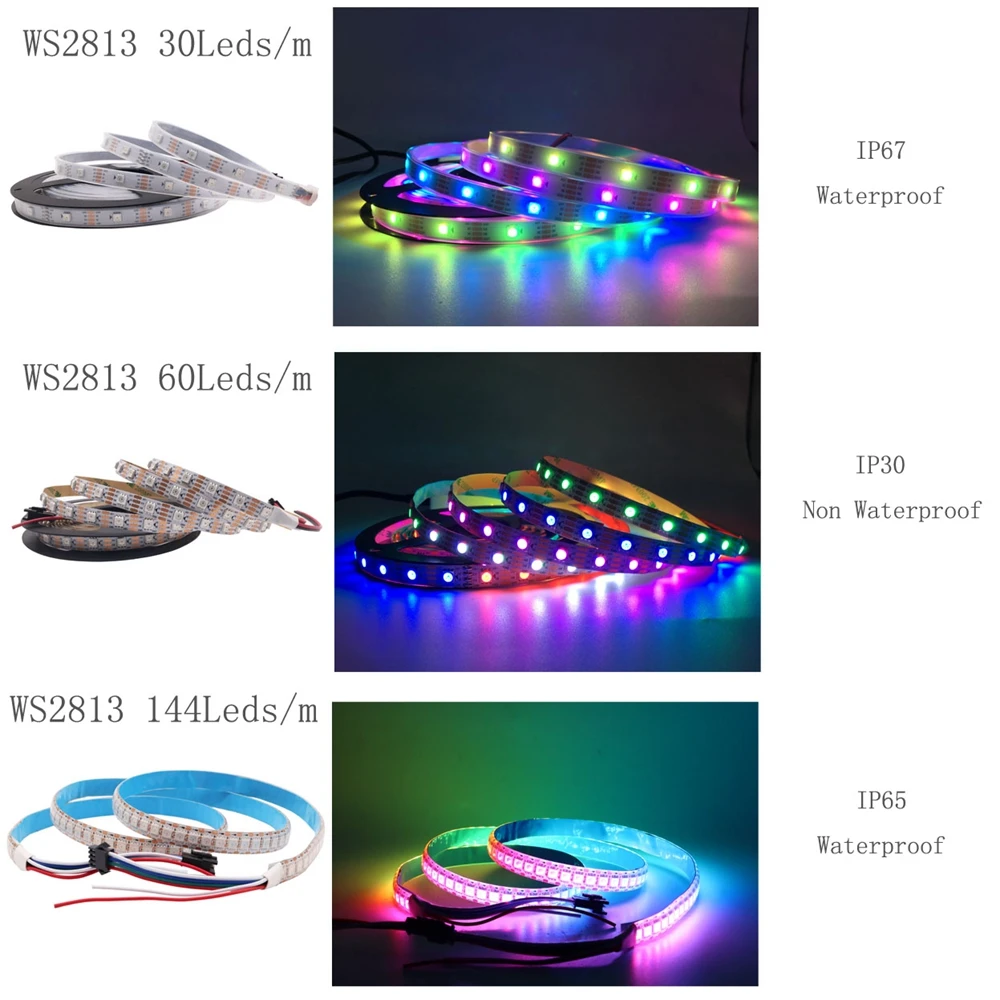 WS2811 WS2812B WS2813 WS2815 30/60/светодиодный s/m RGB светодиодный полосы индивидуально