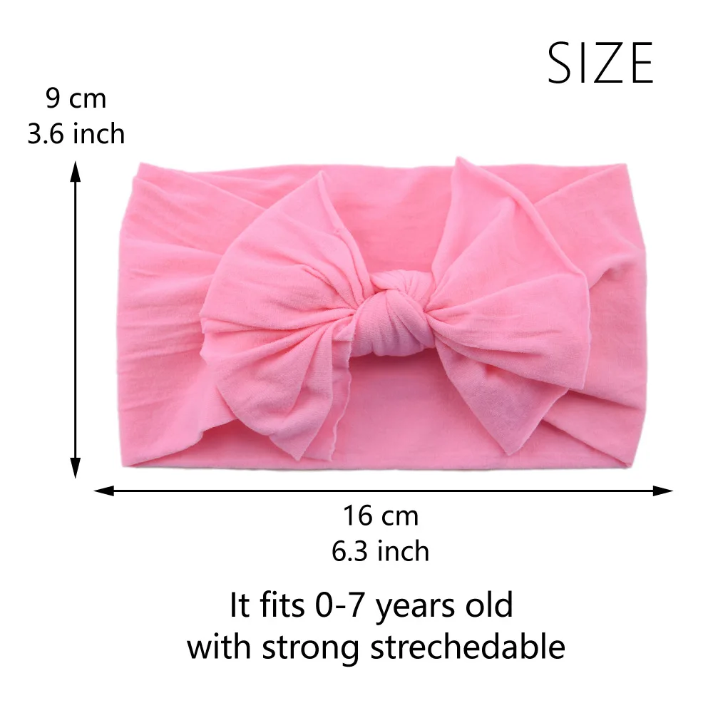 Детская повязка на голову для девочек нейлоновая с бантом мягкая резинка волос |