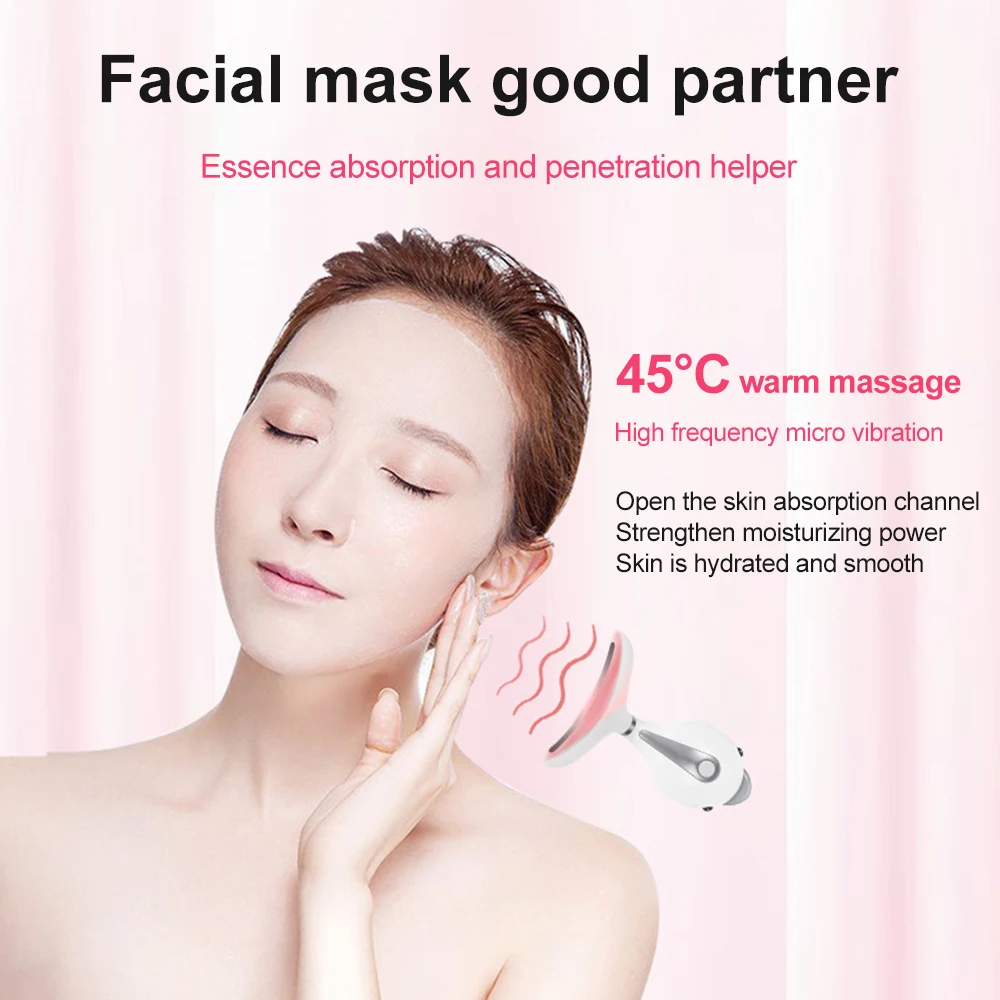 Массажер для шеи и лица светодиодный фотонный терапевтический аппарат разогрева