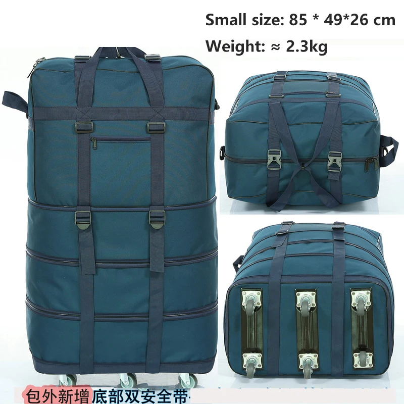 Blue Small Складной чехол на колесиках 158, авиационная сумка с колесиком, дорожная сумка, большая вместительность, ткань Оксфорд, для путешествий за границу, сумка для багажа - Цвет: Blue Small