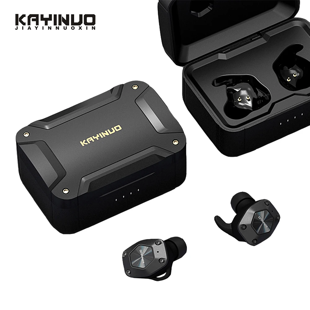 KAYINUO 9D стерео TWS Bluetooth наушники 5,0 Водонепроницаемая гарнитура с шумоподавителем Беспроводные спортивные наушники с микрофоном зарядным чехлом