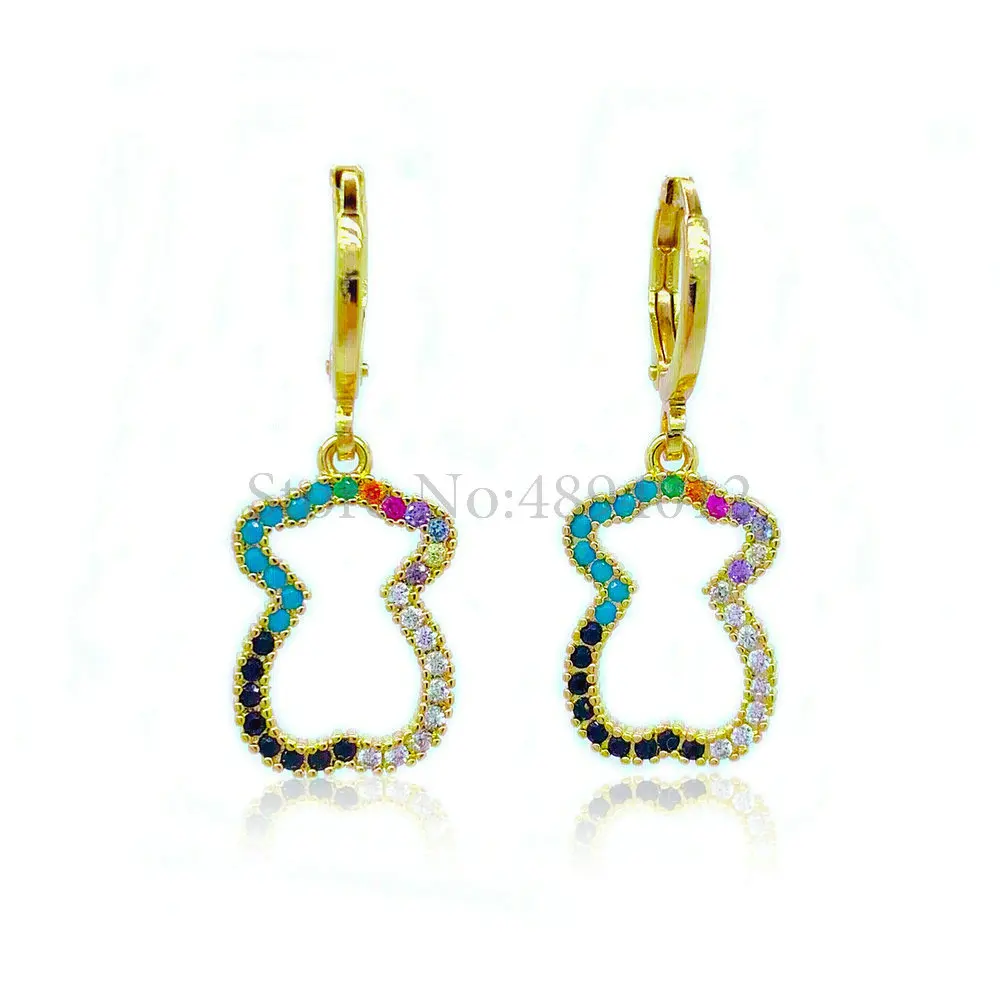 

Women Fashion Jewelry Cute Bear Design Eardrop Trendy Zircon Jewelry The Best Gift for Freind