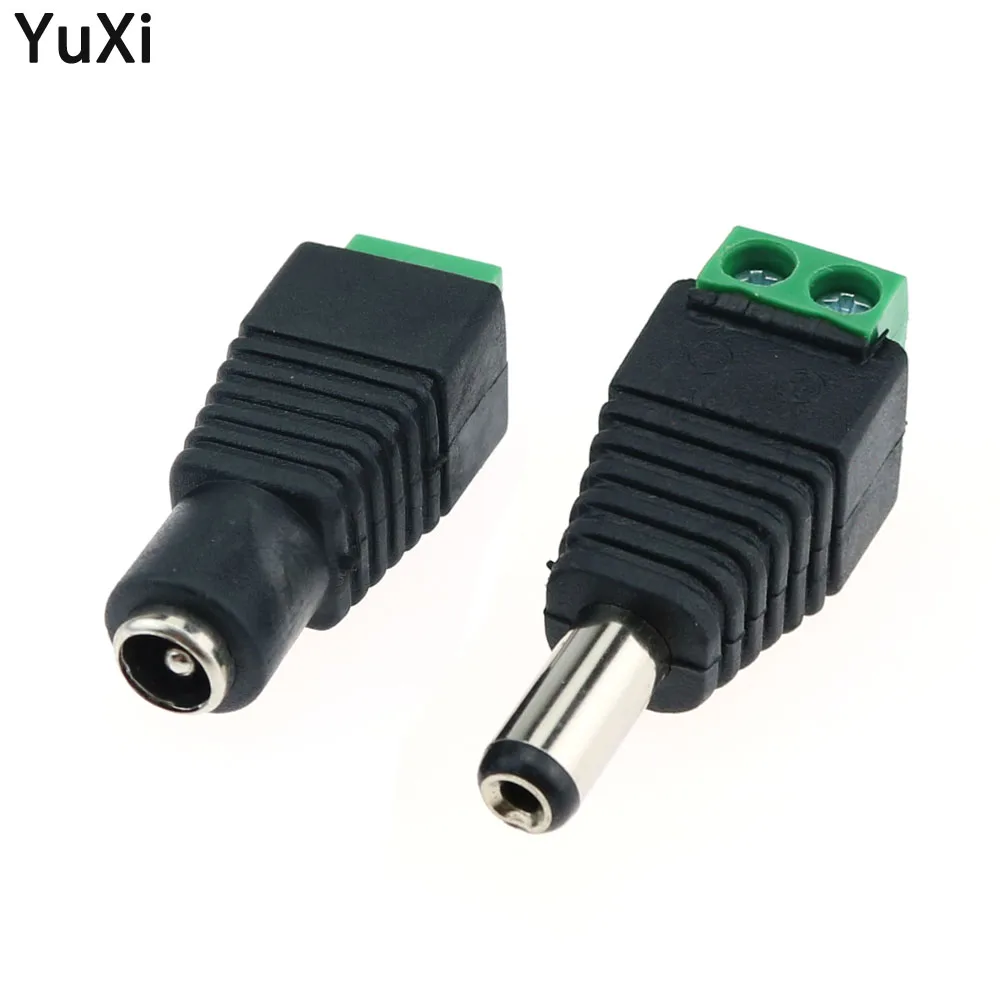 

2pcs 5.5*2.1mm CCTV Cameras Female Male DC Power Plug Adapter DC Power Jack Adapter Connector Male Female Socket
