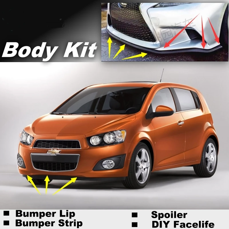 Дефлектор передней юбки бампера NOVOVISU для Chevrolet Sonic 2011 ~ 2016/магазин спойлера