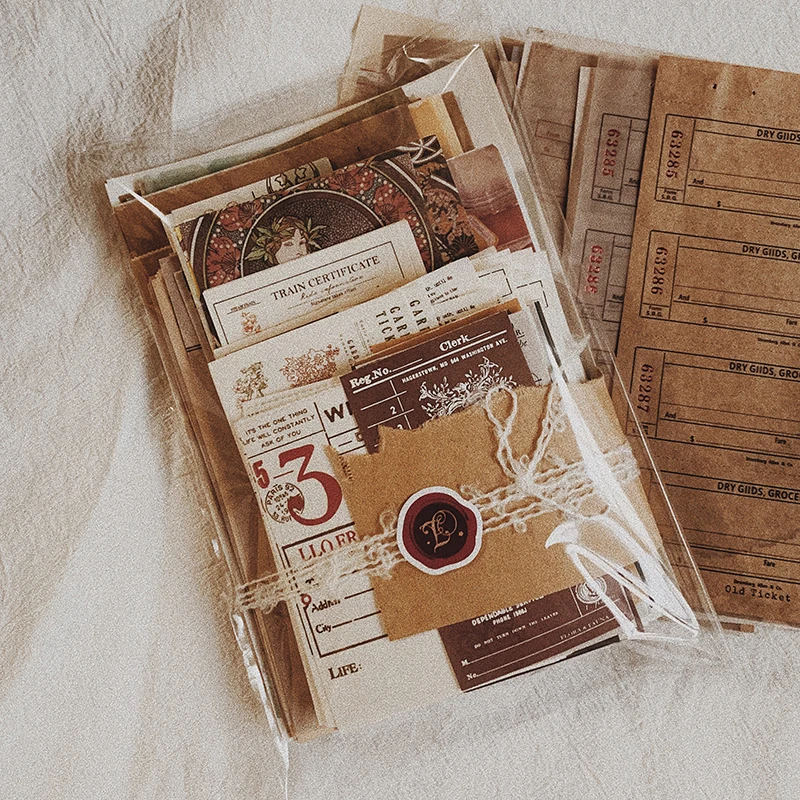 Kit de papel Vintage para &aacute;lbum de recortes, 230 hojas, papel decorativo para diario de basura, hecho a mano papel artesanal, suministros para &aacute;lbum de recortes-0