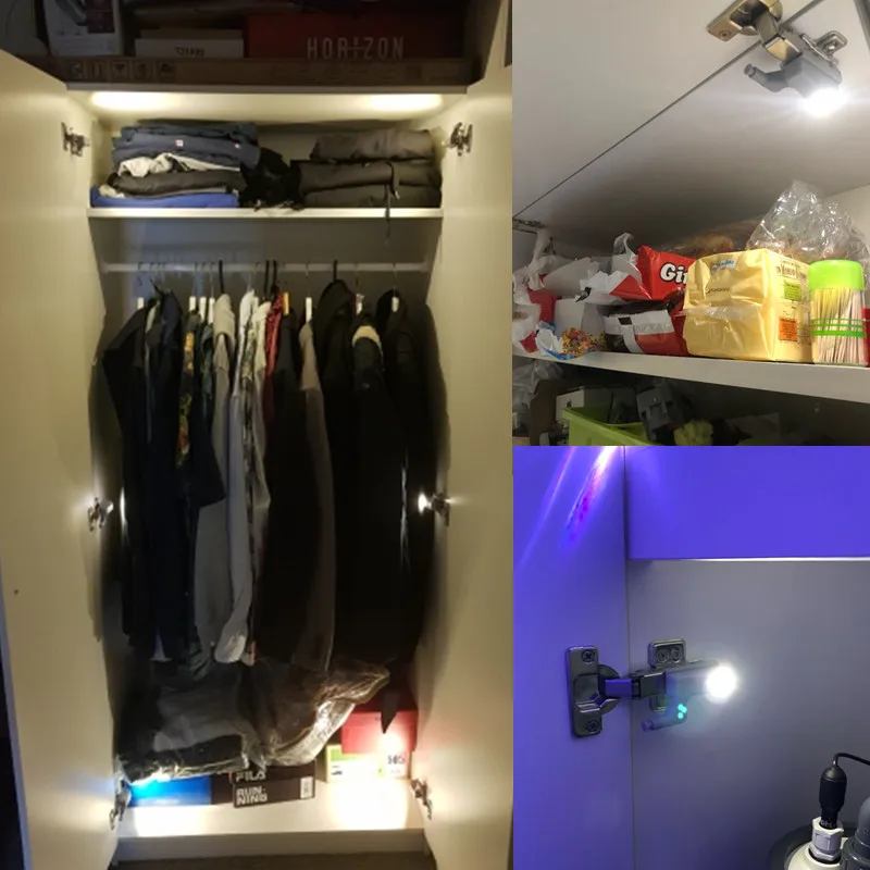 

10Pcs LED Smart Touch Induction Cabinet Light Cupboard Inner Hinge Lamp Sensor Light Night Light for Closet Wardrobe