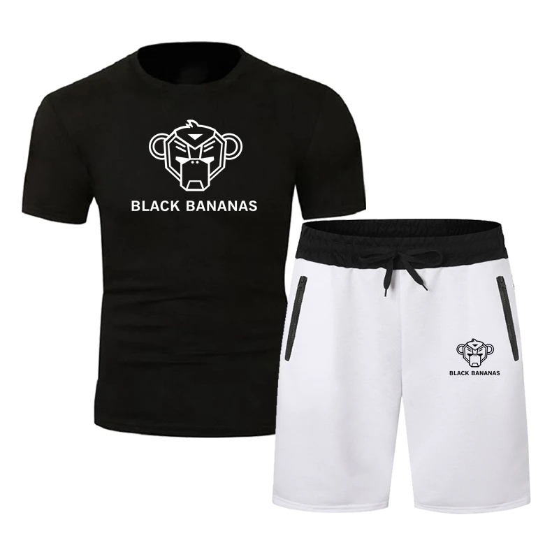 

Spring and autumn popular new cotton men's T-shirt + sports shorts suit summer high-quality cotton T-shirt sports running suit
