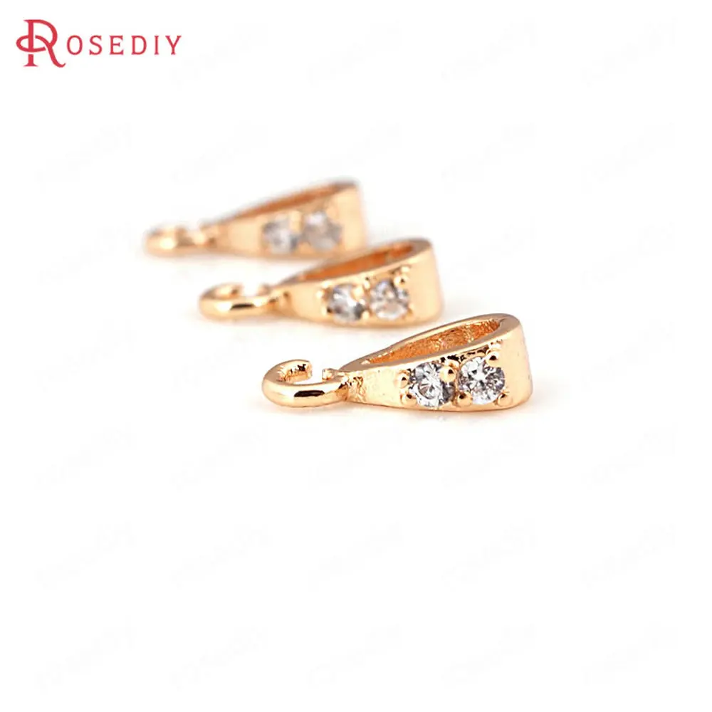 (D594)4 шт. 5x10 мм 24K позолоченная латунь цвета шампанского с разъемом циркониевые