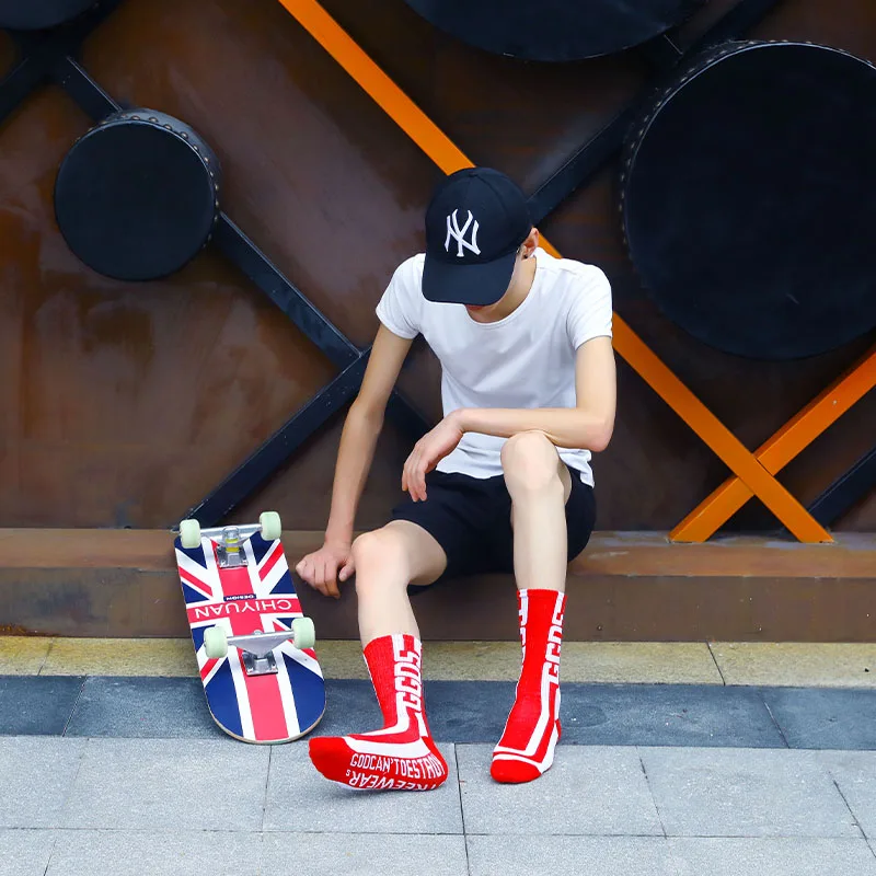 Модные мужские и женские носки в полоску хлопковые цветные мягкие веселые