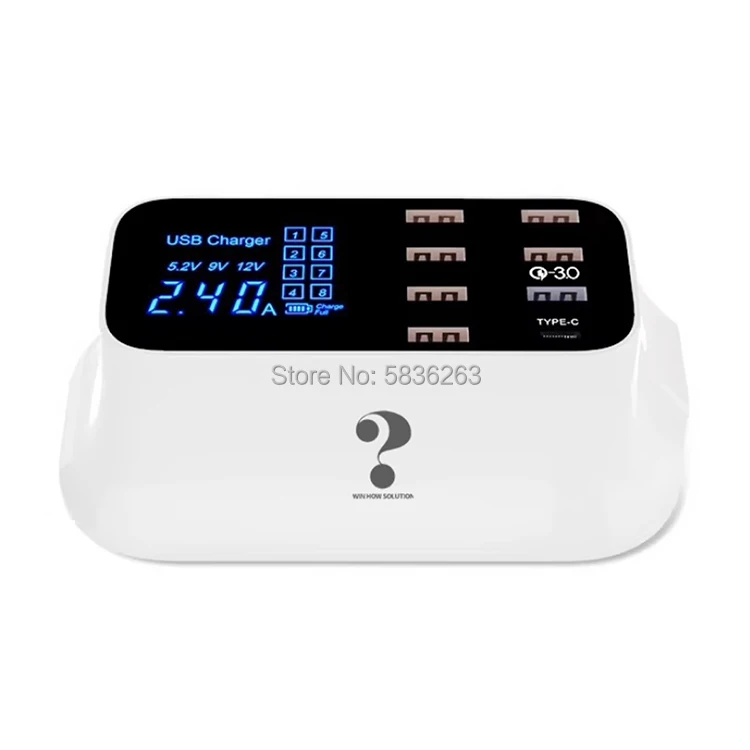 

40W 8 Port Fast Charging 3.0 LED Display USB Charger For Android IPhone Adapter Tablet Xiaomi Samsung Tablet Fast Charger