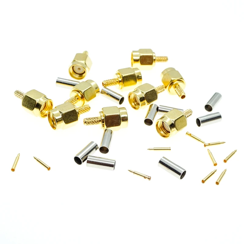 20Pcs SMA Male Crimp for RG174 RG179 RG316 RG188 LMR100 Coax Cable RF Connector | Строительство и ремонт