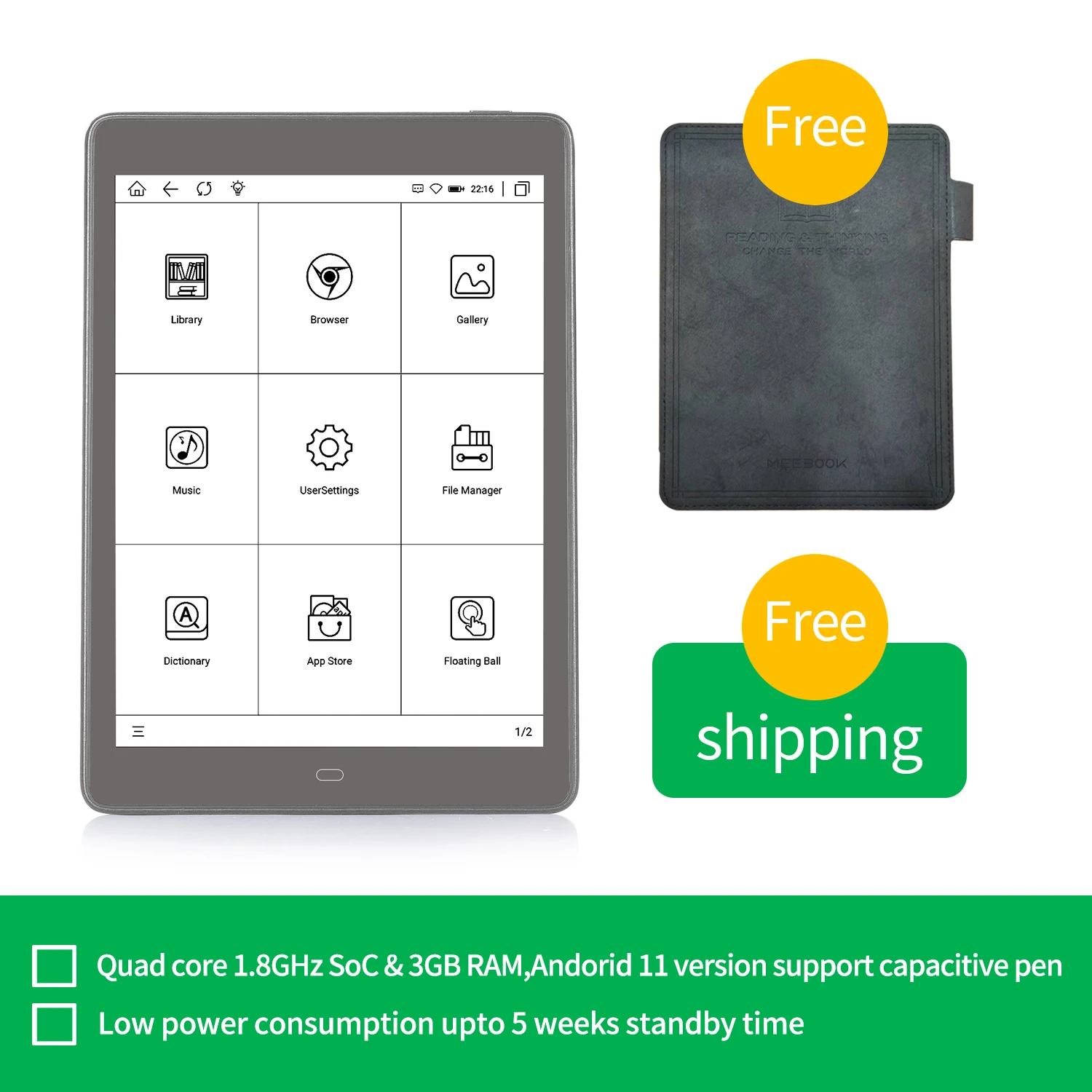 2022 NEW Arrival Meebook(likebook) P78 pro 7.8&quot Android Ebook reader электронная книга 3G/32GB 11 with SD card |