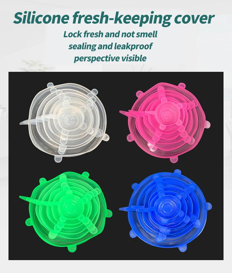 

Silicone Cover Stretch Lids Reusable Airtight Food Wrap Covers Keeping Fresh Seal Bowl Stretchy Wrap Cover Kitchen Cookware