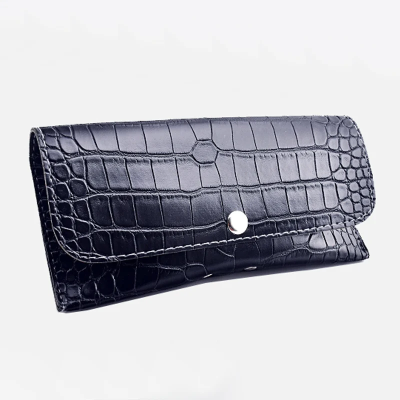 Роскошный кожаный футляр для солнцезащитных очков Жесткий Чехол со змеиным