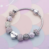 wholesale pink love mm lady bracele fashion charm diy bracelet gift