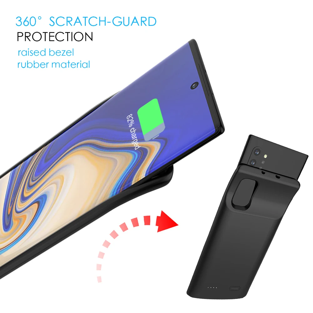 Для Samsung Galaxy Note 10 Plus чехол для зарядного устройства 6000 мАч Внешнее запасное