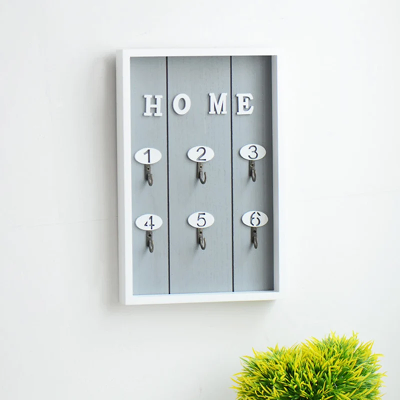 Настенный держатель для ключей деревянная вешалка с 6 крючками настенный