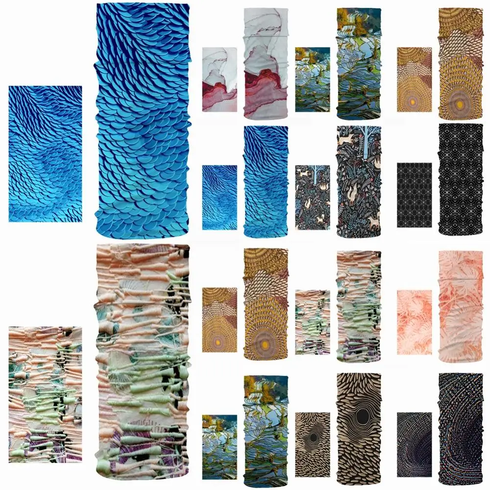 

Irregular Texture Geometry Pattern Head/Face/Mask Neck Bandana Scarf Dual-use Magic Tube HeadScarf Cycling Sport Headwear Turban