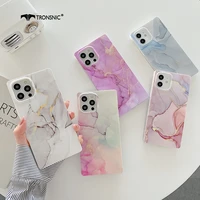 square marble phone case for iphone 12 11 pro max xs max xr soft silicone luxury purple gradient cases for iphone 7 8 plus cover
