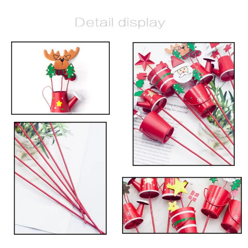 Упаковка из 1 железный чайник/ведро вставные палочки Рождественский орнамент