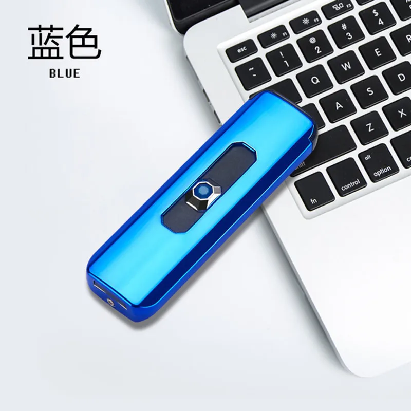 USB push button double-side charging lighter electronic windproof cigarette Charging ultra-thin | Дом и сад