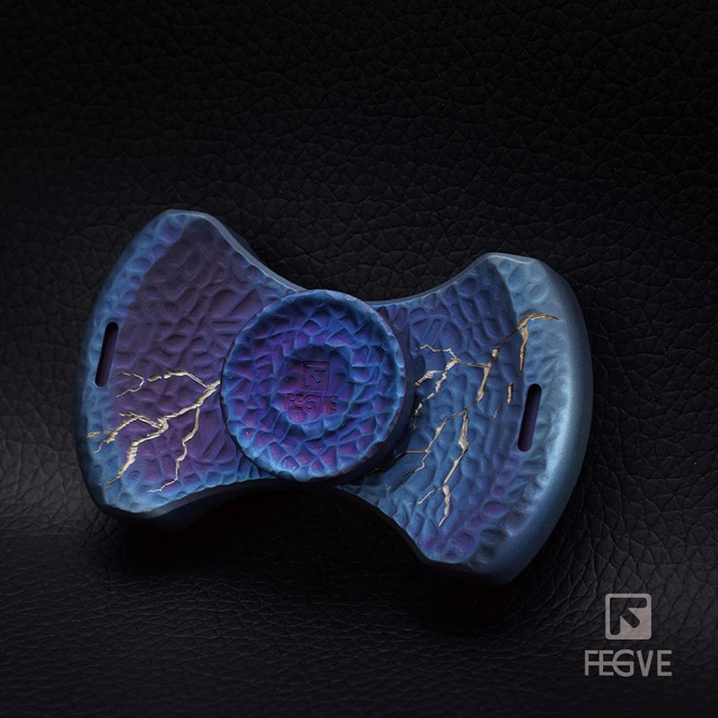 FEGVE титановый сплав обжаренный синий светящийся Спиннер с рисунком