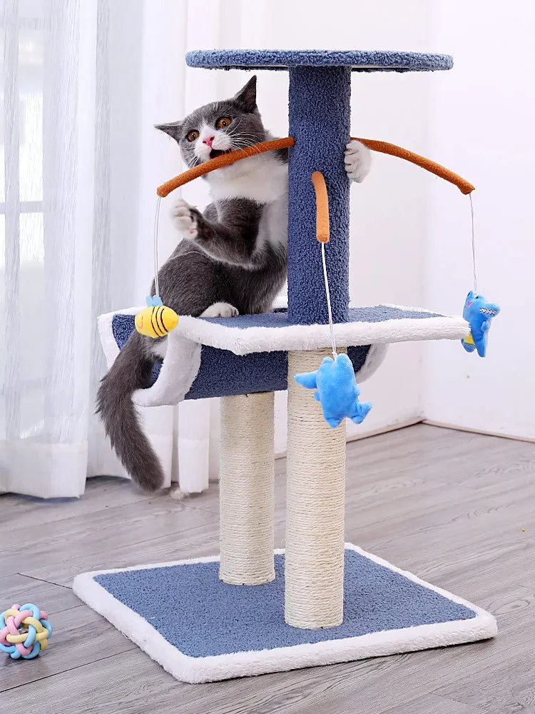 

Профессиональная Многоуровневая башня для кошачьего дерева, игрушки, дом для кошек, котят, натуральные сизальные когтеточки, твердый устой...