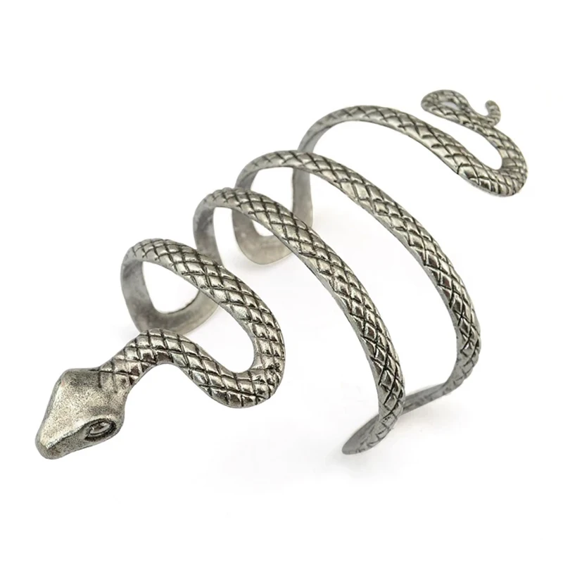 Цыганский винтажный браслет змея в стиле панк цвета открытый Браслет манжета для