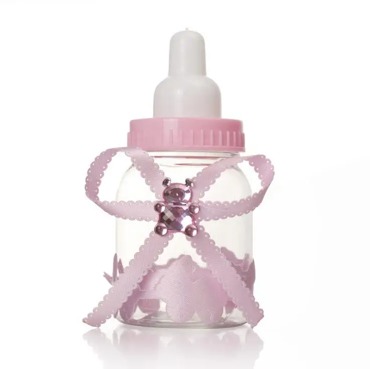 12 шт. Baby Shower коробка конфет Медведь Бутылка для девочек в розовом цвете голубая