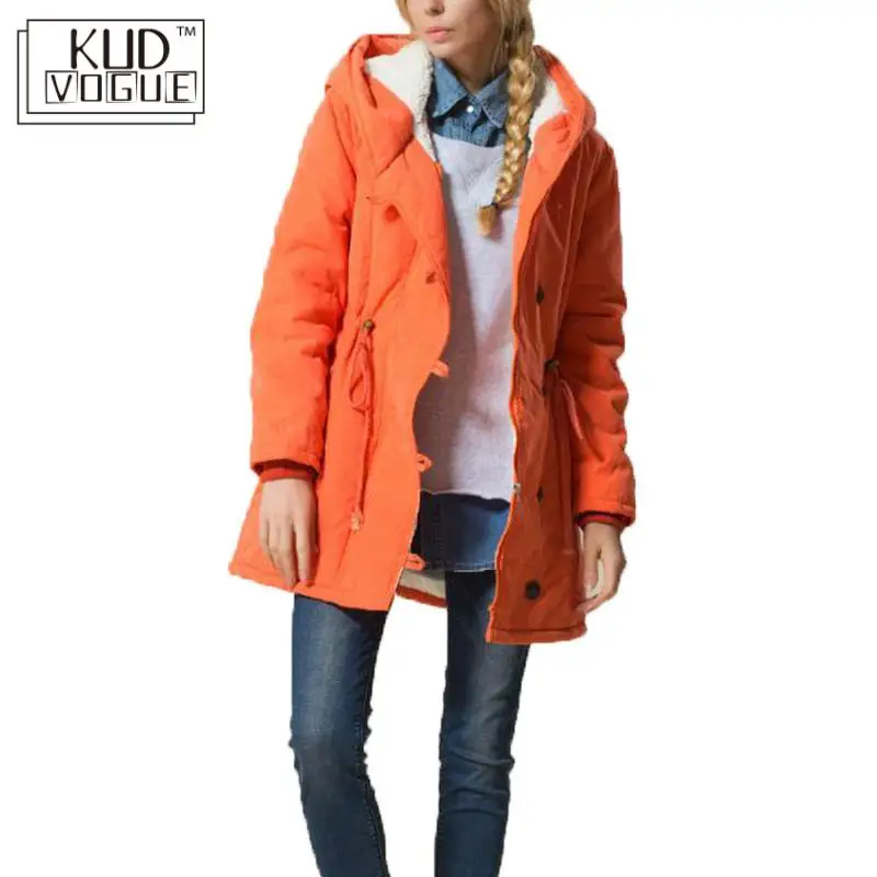 KUDVOGUE зимняя осенняя куртка Леди Большой размер для женщин овечья шерсть женский