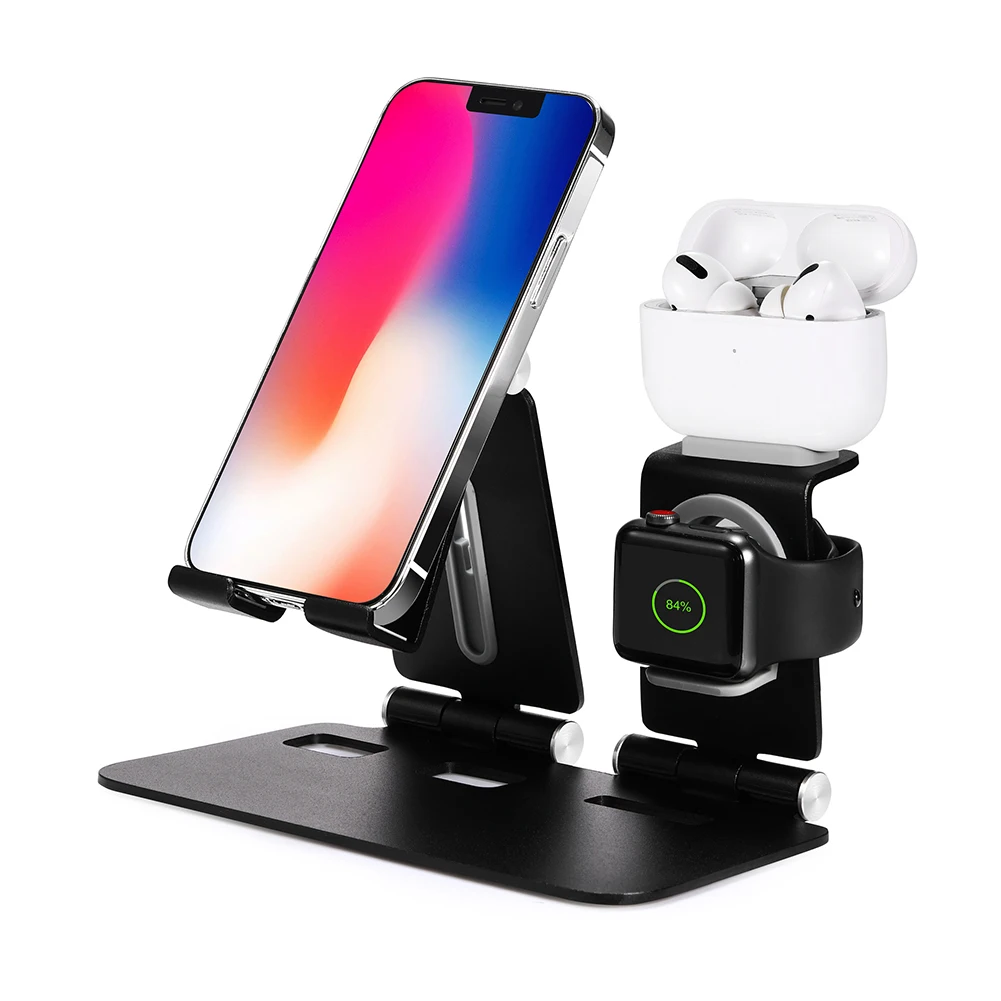 

3 in 1 Qi Wireless Charger Stand for iPhone 12 Pro 11 XS XR X 8 AirPods Pro Charge Dock Station For Apple Watch iWatch 5 4 3 2