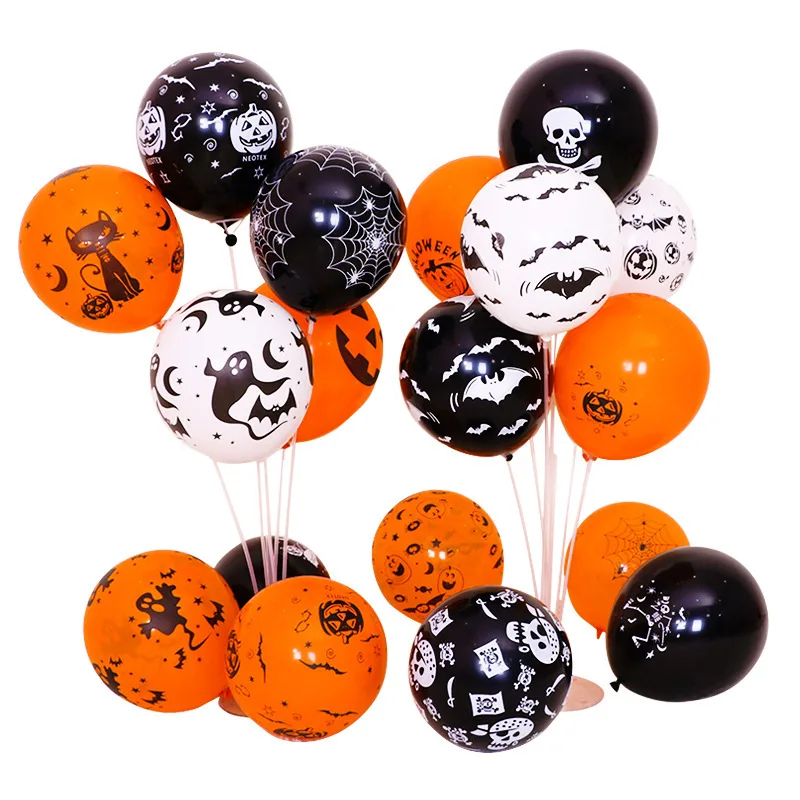 

100pc Scary Halloween Pumpkin Ghost Spider Confetti Balloon Latex Happy Halloween Decor Kids Air Baloons Birthday Party Supplies