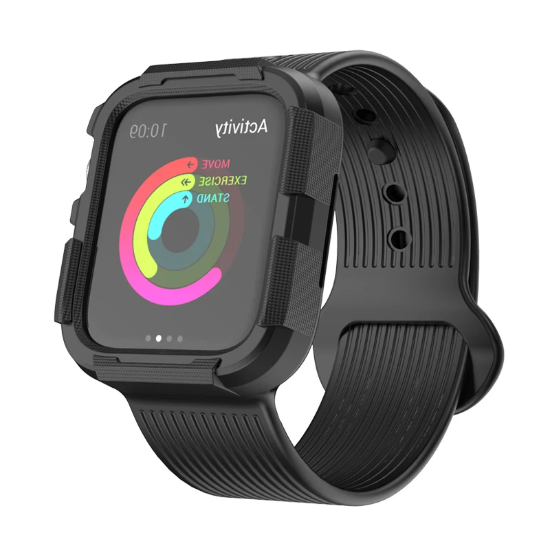 

Чехол и ремешок для Apple watch band 44 мм 40 мм, силиконовый защитный чехол для iWatch band 44 мм 40 мм + браслет для Apple watch 6 5 4, аксессуары