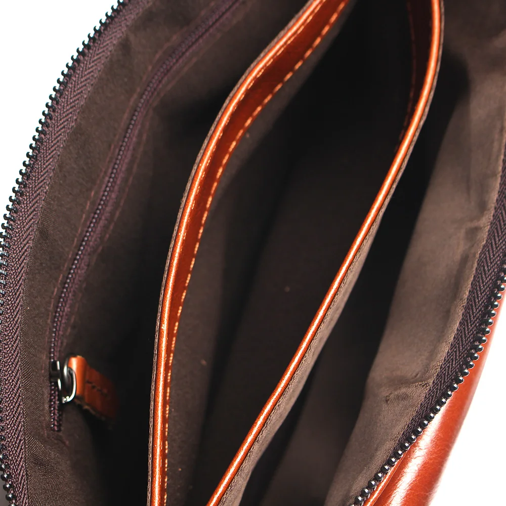 Men Retro Vintage Crazy Horse Leather Shoulder Messenger Side Bag Fashion Designer Handbag For Traveling Hardware images - 6