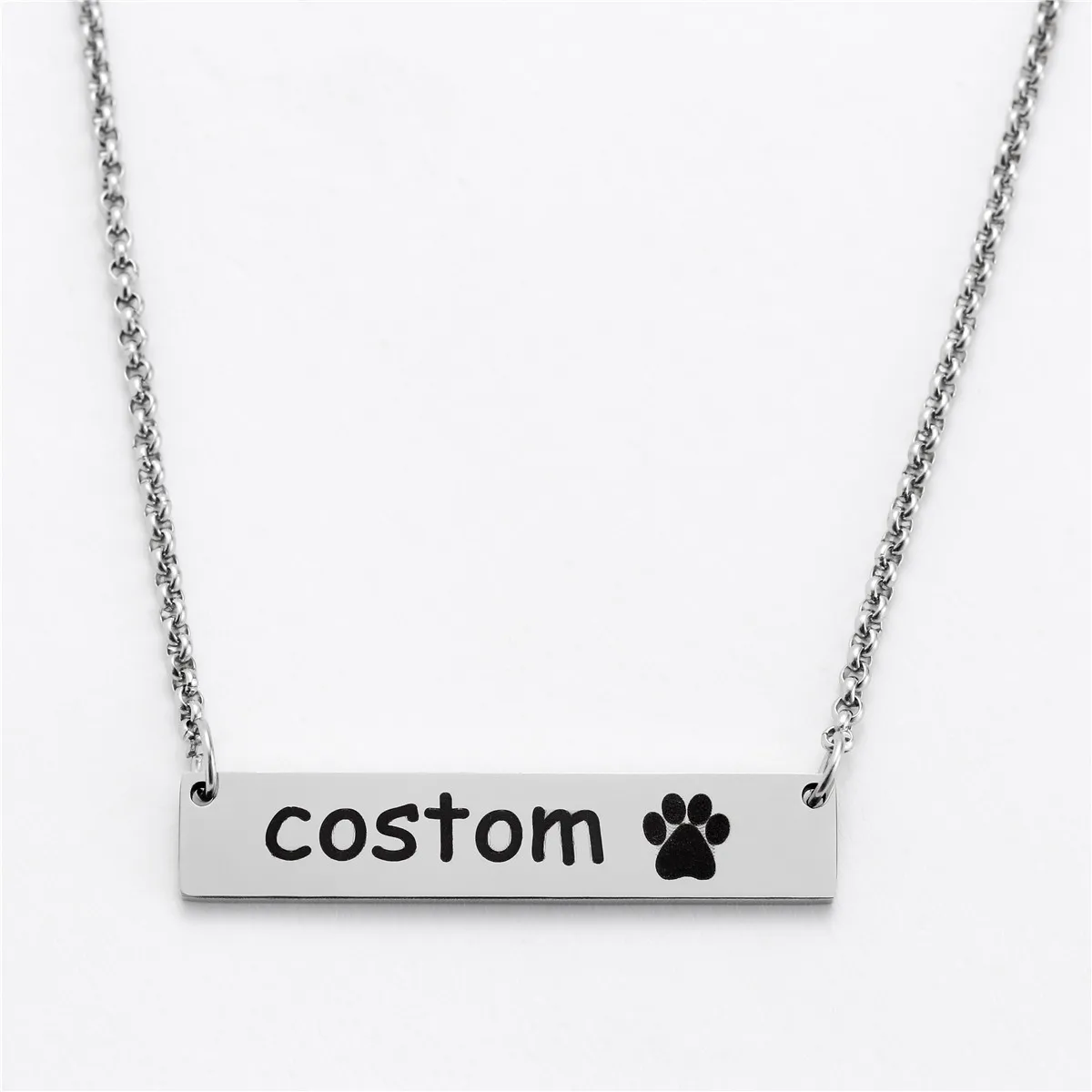 

Custom Necklace Dog Paw Necklace Personalized Dog Necklace Paw Print Dog Bone Initial Charm Pet Jewelry Drop Shipping YLQ7836