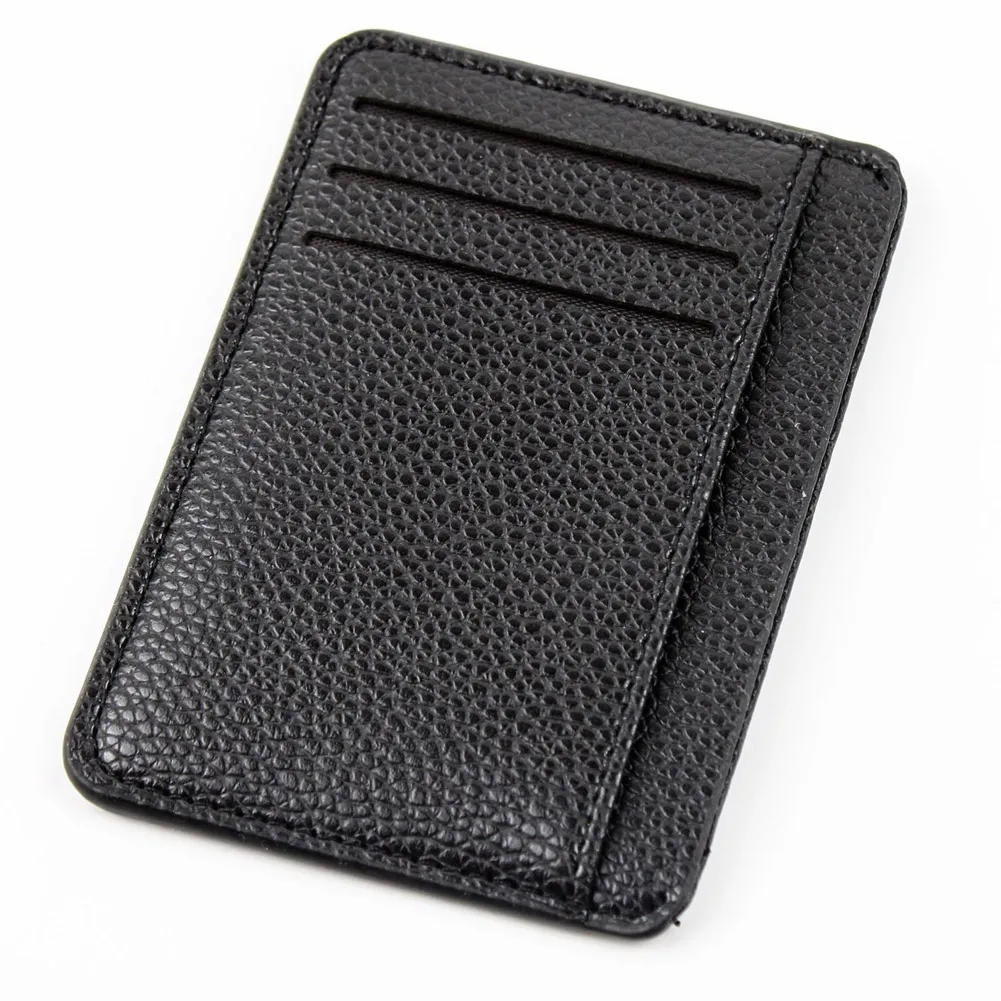 

Newly Men Card Holder PU Leather 6 Cards Slot Ultra-thin Lichee Pattern Wallet FIF66