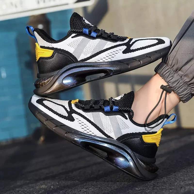 

New Fashion Running Shoes For Men Contrast stitching Casual Shoes Comfortable Sports Shockproof Men's Sneakers