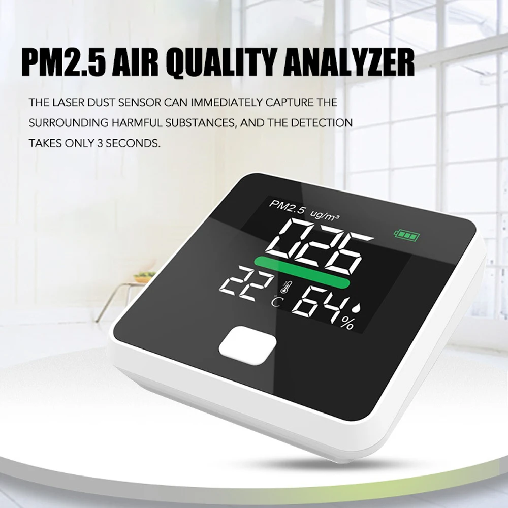 Фото Портативный цифровой PM2.5 газоанализатор качества воздуха монитор детектор газа