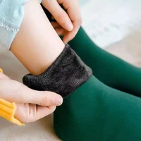 1pairs new velvet women winter warm thicken thermal socks soft casual solid color sock wool cashmere home snow boots floor sock