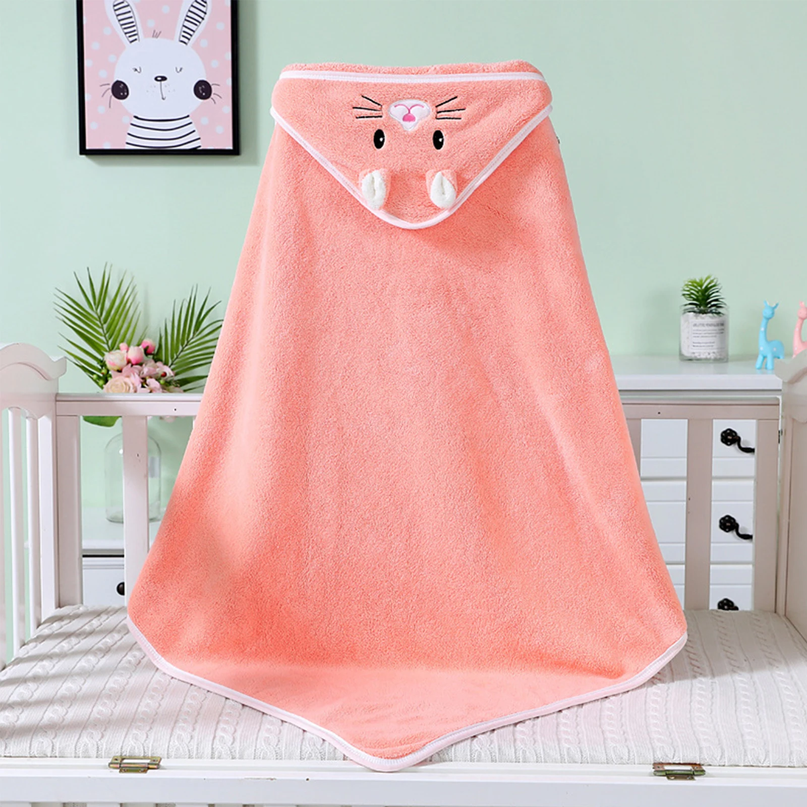 Toalla con capucha de algod&oacute;n org&aacute;nico para beb&eacute;, pa&ntilde;o de ba&ntilde;o Ultra suave y s&uacute;per absorbente para reci&eacute;n nacidos y ni&ntilde;os peque&ntilde;os-3