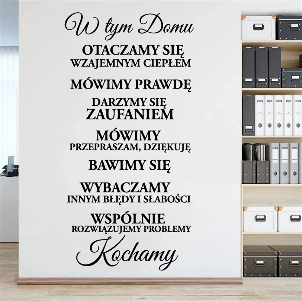 

Polski Quotes W Tym Domu Home Decals Family Removable Vinyl Wall Stickers Poland Mural Livingroom Decoration Poster RU2567
