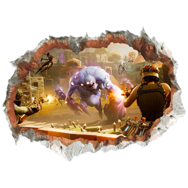 60*45 см 3d игровой постер Защита Земли сломанная стена убить монстров Мультяшные