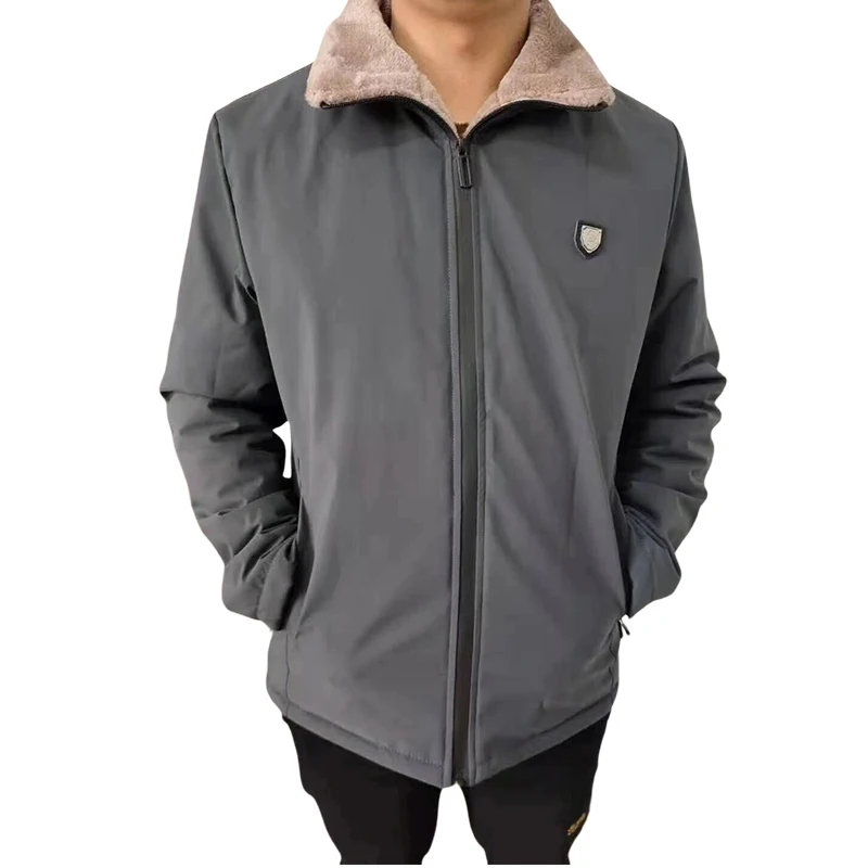 Thicken Fleece Parka Jacets Men Fur Collar Zip Up Winter Cold Coats Male Cotton Padded Windbreakers Plus Size 5XL Warm Clothes