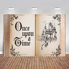 Книга сказок Once Upon A Time фон для фотосъемки с изображением замка принцессы Эльзы романтической свадьбы детских празднований дня рождения вечерние фон