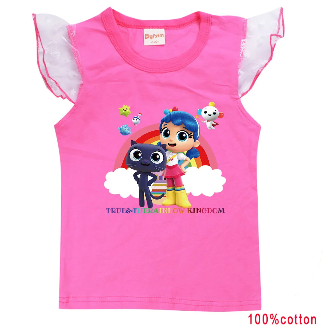 Camiseta de dibujos animados del reino arcoíris para niños y adolescentes, ropa informal con figura de gato barleby, de verano, 2021