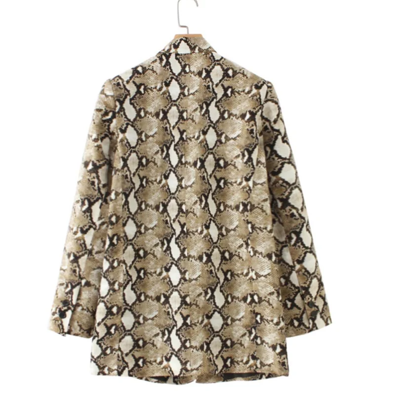 

2020 Autumn New style Leisure Snake Pattern Long Sleeve Suit Women's Vintage Loose women's Coat