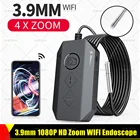 Эндоскоп 3,9 мм, 1080P, Wi-Fi, HD, 4-кратный зум, 2600 мАч