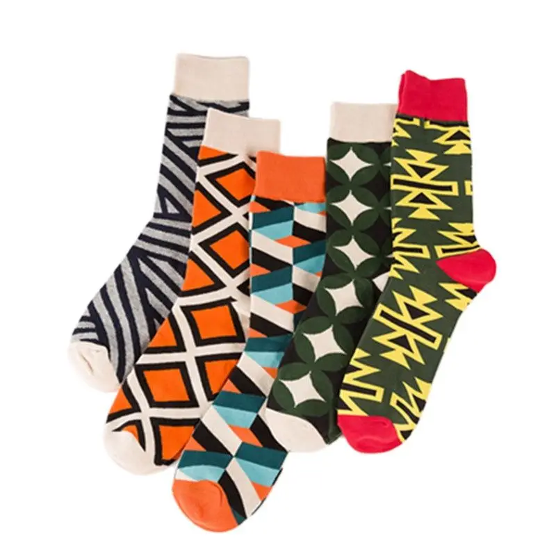 

Счастливые женские носки, новинка 2021, зимние хлопковые дышащие женские носки средней длины с художественным принтом для скейтборда