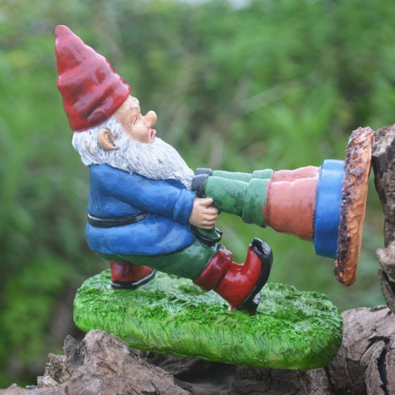 Уникальная полимерная садовая скульптура мультяшное карликовое скалолазание