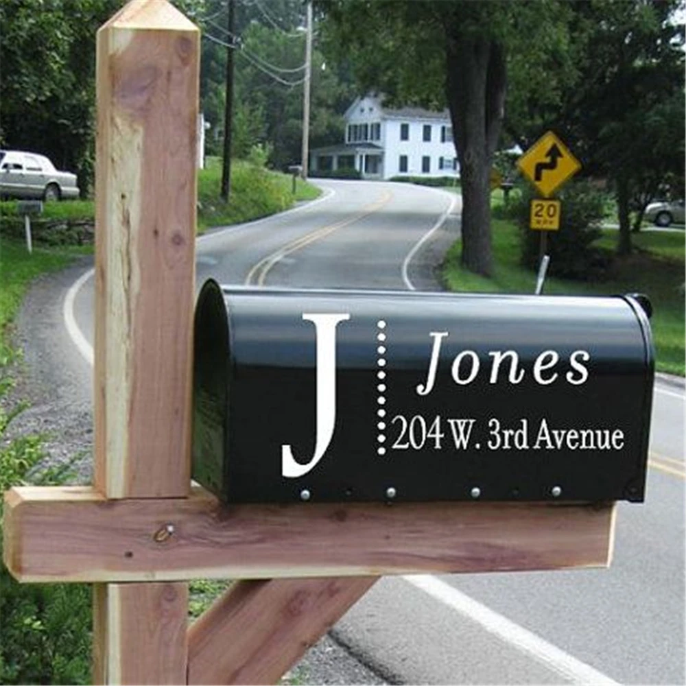 

Custom Family Address Mailbox Stickers Vinyl Farmhouse Personalized Name Decals Outdoor Room Mailboxes Mural Decoration HJ0164